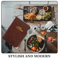Menu restoran meliputi pemegang kulit buku Menu A4 Folder makanan dengan lengan transparan untuk minuman Bar Hotel kopi