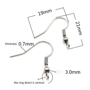 Thời trang 316L thép không gỉ đồ trang sức phát hiện Bông tai móc với bóng thiên nhiên Ngọc Trai, 18K vàng mạ, DIY trang sức phụ kiện - Product Image 2