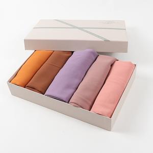 メーカーカスタムパステルプレミアムエスニックヘッドターバン5ピースセット女性女性無地シフォンスカーフヒジャーブ - Product Image 1