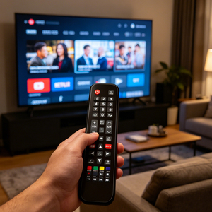Telecomando ATV3 Lite a 4 pulsanti in plastica ABS con codice di apprendimento per <span class=keywords><strong>Samsung</strong></span> LED LCD HDTV Android <span class=keywords><strong>TV</strong></span> <span class=keywords><strong>Box</strong></span> - Product Image 1