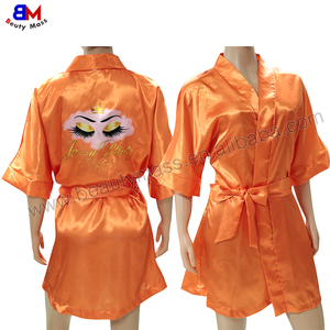 ชุดนอนสตรีแบบสั้นชุดคลุมสำหรับเจ้าสาวผ้าซาตินสุดหรู - Product Image 4