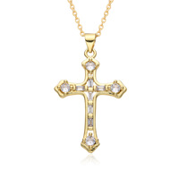 Colliers de mode en acier inoxydable, pendentif en forme de cœur avec zircone cubique, nœud en moissanite, ange, nacre, collier en croix pour femmes