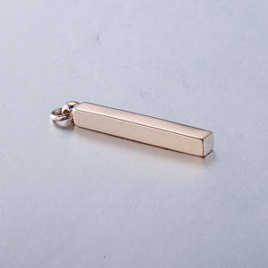 Collier pendentif barre vierge en argent sterling 925 rhodié |   Breloque barre verticale gravable |   Gravure au laser de bijoux personnalisés en cadeau - Product Image 5
