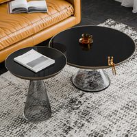 Table basse de luxe en verre transparent, design nordique moderne, meuble de salon, table d'appoint et de coin mobile multifonctionnelle