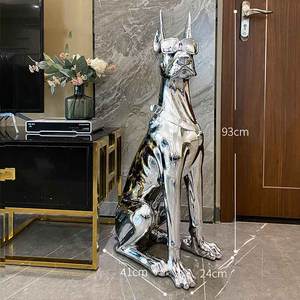 Esculturas de perro galvanizado, <span class=keywords><strong>estatua</strong></span> de decoración para el hogar, escultura de <span class=keywords><strong>Doberman</strong></span> artesanal, decoración para el hogar, venta al por mayor - Product Image 4