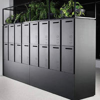 Casier de rangement moderne pour salle de sport en panneaux HPL assemblés avec serrure à clé, armoire métallique étanche et durable