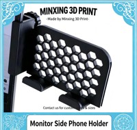 Support de téléphone de bureau latéral amovible Dudubear en plastique imprimé en 3D avec fixation peu encombrante pour poste de travail à domicile ou au bureau