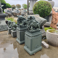 Offre Spéciale : Statues de Lions de Pékin en Granit Sculptées à la Main, Sculptures en Pierre de Chiens Gardeurs Chinois (Foo Dogs) pour Portail de Villa, Cour Extérieure