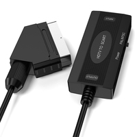 Convertisseur HDTV vers SCART en plastique 1080P HD Plug and Play Adaptateur PAL/NTSC pour TV Box/PS4 vers anciens téléviseurs SCART