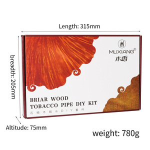 Diy Briarwood Pipe Blank Gift Set Straight Handle Billiard Pipe With Tools And Dyes For Handmade Tobacco Pipe Making - Product Image 3