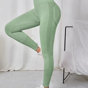 Pantalon de <span class=keywords><strong>yoga</strong></span> sans couture à pois effet fessier galbé, taille haute, rehausseur de fessier, moulant, en Spandex/Nylon, longueur intégrale, style européen et américain - Product Image 2