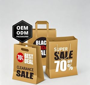 Bolsas de Papel Kraft Personalizadas con Impresión Offset, Asas Retorcidas, Reciclables, para Empaquetado de Compras Comerciales - Product Image 1