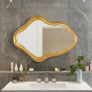 Specchio da Bagno a Parete in Stile Barocco Francese, Forma Irregolare, Cornice in PU per Soggiorno, <span class=keywords><strong>Sala</strong></span> da <span class=keywords><strong>Pranzo</strong></span>, Trucco e <span class=keywords><strong>Arredamento</strong></span> Casa - Product Image 4