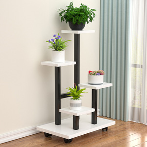 Multilayer Flower Pot Rack With Wheels Portable Metal Storage For Home Living Room Balcony Use - Product Image 1
