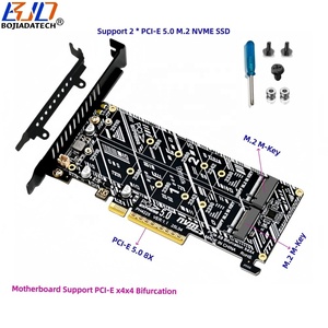 Fabrika Toptan Satış PCI Express GEN5 PCI-E 5.0 8X - Çift 2 NGFF M.2 M-Key Adaptör Dönüştürücü Kartı, 2280 22110 M2 NVME SSD için - Product Image 1