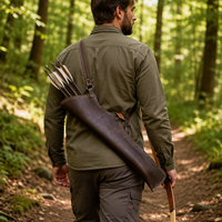 Porte-flèches vintage en cuir classique à suspendre à la taille, accessoires de tir à l'arc traditionnels pour la chasse en plein air pour hommes