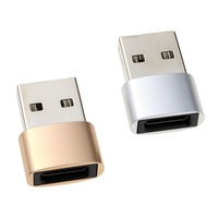 Cable Adaptador OTG Tipo C Hembra a Macho, Portátil, Dorado, para Carga de Coche, Transmisión de Archivos Móviles