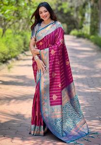 Nouvelle collection de sarees en soie douce et élégante pour les fêtes et les mariages, sarees en soie disponibles en gros en provenance d'Inde - Product Image 3
