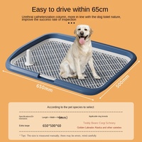 Bandeja Sanitaria Extra Grande para Perros de Material PP con Laterales Altos y Protección Antisalpicaduras para Razas Pequeñas/Medianas/Grandes, Poste Independiente Incluido