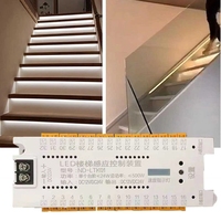 Intérieur DC12V/24V 32 Canal PIR Automatique Motion Sensor Controller Gradation Bande Escalier LED Échelle Lumière
