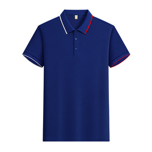Polo Shirt Solid Color Polyester Ice Silk Contrast Trim Daily Wear Summer Short Sleeve Workwear Customized Printed Logo - Product Image 1