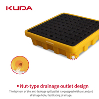 Palette anti-déversement KUDA 0606A-FSLTP pour produits chimiques liquides, palette anti-déversement épaissie, plateforme anti-déversement pour fûts d'huile 600x600x150mm