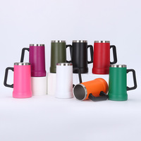 Mug à bière isotherme double paroi en acier inoxydable, grande capacité, avec couvercle anti-fuite, pour usage quotidien, gobelet portable