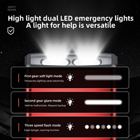 Outil d'évacuation d'urgence 3-en-1 : Lampe de travail, brise-vitre, coupe-ceinture de sécurité, marteau de sécurité LED multifonction rechargeable pour voiture