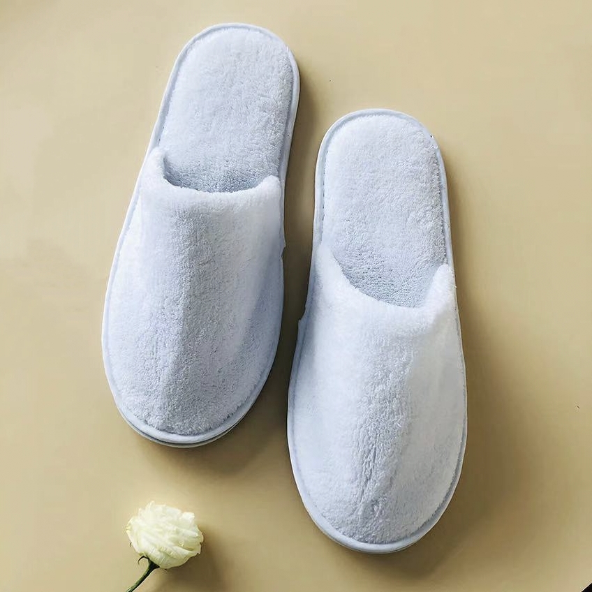 Wholesale coral velvet custom eva cheap disposable for hotel guests slipper