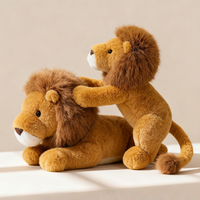 Peluche Lion Réaliste Personnalisée, Jouet Animal de la Forêt en Peluche, Jouet Doux et Réaliste pour Enfants