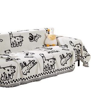 Housse de canapé en tissu chenille épais à motif de dessin animé simple et moderne Housse de canapé mignonne <span class=keywords><strong>pour</strong></span> la maison semblable au tapis de Mahjong - Product Image 1