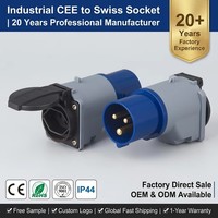 Adaptateur ZNPON 16 ampères vers 10/16 ampères, prise CEE 3 broches vers prise Suisse, G01S