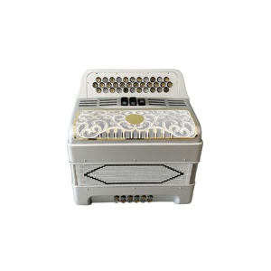 Accordéon diatonique SEASOUND OEM avec 34 boutons, <span class=keywords><strong>12</strong></span> <span class=keywords><strong>basses</strong></span>, 3 registres, grille argentée et or blanc, modèle JB3412C - Product Image 2