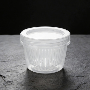 Spice Jar Double Layer Plastic Transparent Draining Bowl With Lid For Home And Travel Use Size S - Product Image 1