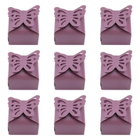 Boîte à bonbons créative en forme de papillon, fond carré ajouré, avec emballage en papier nacré pour célébrations de mariage et collations