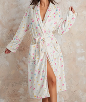 Peignoir Décontracté Respirant Imprimé pour Femme, Pyjama, Vêtements de Nuit et d'Intérieur Personnalisable ODM
