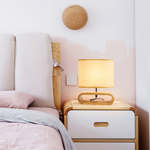 Hot bán hiện đại LED Nordic gỗ thiết kế đèn cho phòng khách vải LED bằng gỗ Homestay đèn cạnh giường ngủ - Product Image 2