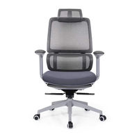Chaise de bureau ergonomique pour la maison, entièrement en tissu maillé, inclinable avec appui-tête réglable et pivotante, design moderne