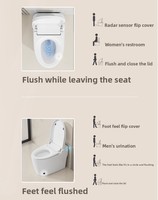 WC intelligent 110V 220V avec capteur européen, chasse d'eau automatique, bidet intégré, cuvette en porcelaine japonaise pour salle de bain