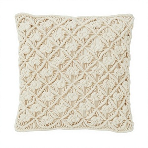 Funda de cojín de algodón ecológico, funda de almohada hecha a mano de macramé de algodón, funda de cojín de proveedor indio por ITHL - Product Image 1