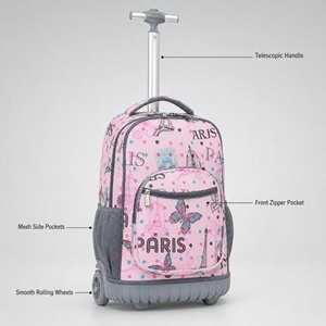 Mochila Escolar con Ruedas para Niños, Maleta con Ruedas, Cierre de Cremallera de Poliéster, Capacidad de 20-35L, Diseño de Dibujos Animados, Impermeable - Product Image 3