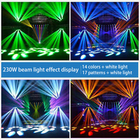 2PCS 230W Moving Head Beam Light avec DMX512 Lyre Stage Effect Lighting Equipment Spotlight for Concert Party DJ Disco Wedding