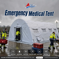 Tente de secours gonflable haute pression à déploiement rapide, ignifuge et coupe-vent, pour base d'urgence