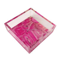 Plateau acrylique rose de salon de nouvelles tendances usine plateau acrylique transparent personnalisé avec base personnalisée