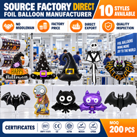 Ballon gonflable en mylar à l'effigie de personnages de dessins animés 3D, ballon imprimé personnalisé OEM ODM pour célébration sur le thème d'Halloween