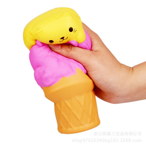 PU Cat Stack Ice Cream <b>Squishy</b> Toy 2-4 Years Unisex Fidget Toy Decor - Product Image 5