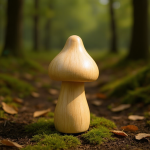 ILAN Fungo in Legno 7,4 Cm, Oggetto Decorativo Naturale Artigianale - Product Image 2