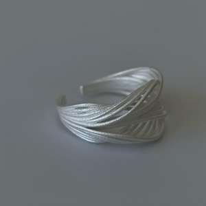 S925 Pure Silver Minimalist Woven <b>Ring</b> Three-Dimensional Line Ins Layered Niche Irregular Geometric <b>Opening</b> Inlay Setting <b>Ring</b> - Product Image 5