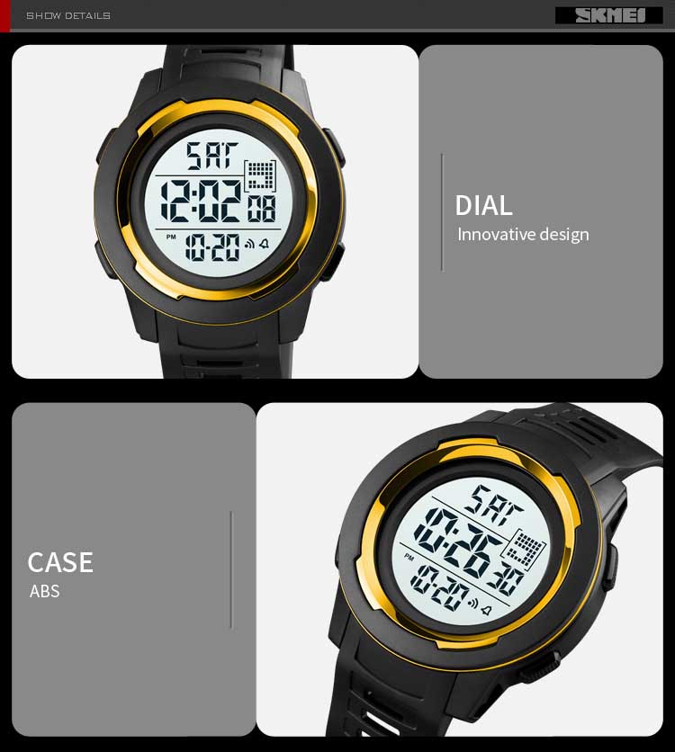 SKMEI 1731 new design made in prc mens digital watch latest PU leather band Waterproof Multi function low moq sports watch facto