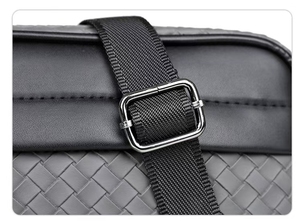 Bolso Bandolera de Hombre Estilo Japonés, Textura Tejida, Cuero PU, Cierre de Cremallera, Ligero, Impermeable y Duradero para Negocios - Product Image 3